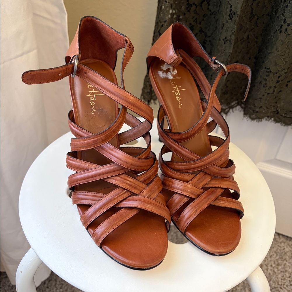 Elegant High Quality Brown Strappy Sandals, Cole Haan Nike Air Collaboration